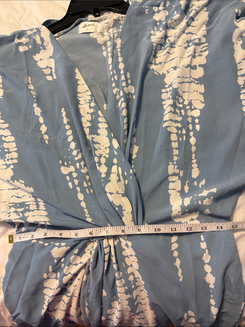 Lezat Light Blue & White Tie-Dye Maxi Dress size Large - Picture 10 of 10